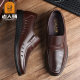 Elderly Men's Shoes 2026 Summer Breathable Hollow Sandals Genuine Leather Rubber Sole Wear-Resistant Clogs Middle-Aged Dad Shoes