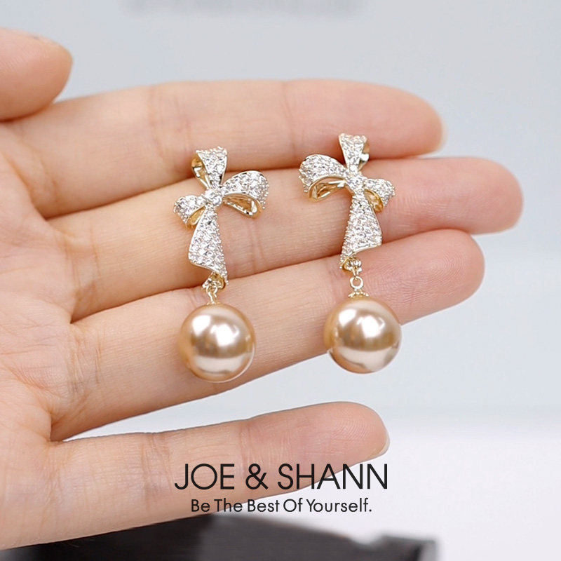 S925 Silver Needle Butterfly Knot Earrings Woman Pearl Earnail Temperament Superior Ear Pendant 2023 New exploits-Taobao
