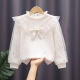 Girls spring and autumn long-sleeved T-shirt cotton princess puff sleeves outerwear bottoming shirt baby girl doll collar t-shirt