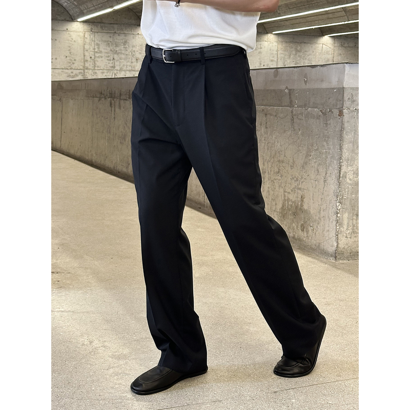 Prmlege「Slacks」Semi-Permanent Ironing/Super100'S/Wool Straight-Leg Slim-Fit Single-Pleat Dress Pants Prmlege「Slacks」Semi-Permanent Ironing/Super100'S/Wool Straight-Leg Slim-Fit Single-Pleat Dress Pants