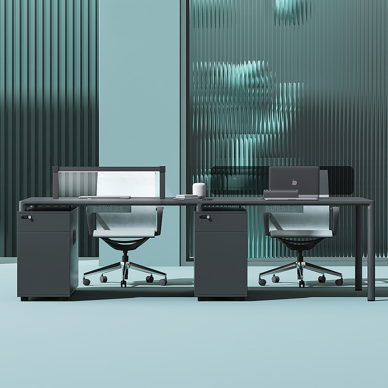Teo Modern Desk Chair Composition Staff Desk Four Desk Screen Employee Station Office Furniture
