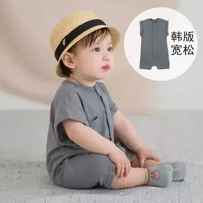 Baby clothes 2021 new summer thin children short sleeve ha clothes climbing clothes 6 months male and female baby Korean children's clothing