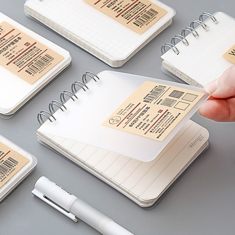 a7 notebook Small coil notebook Portable simple plan notepad College student pocket portable book Mini portable grid book Checkered book Vertical flip up pocket word