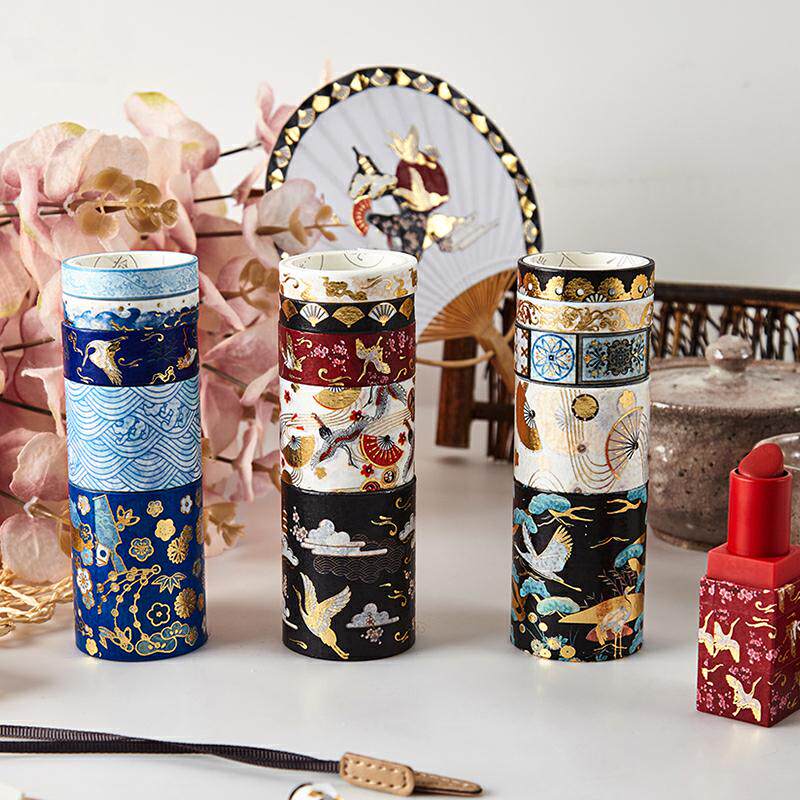 Hand ledger made handbooks Duct Tape Pattern Little Fresh Creative Glue Roll Flower Pattern New Ancient Wind Border Art flawless