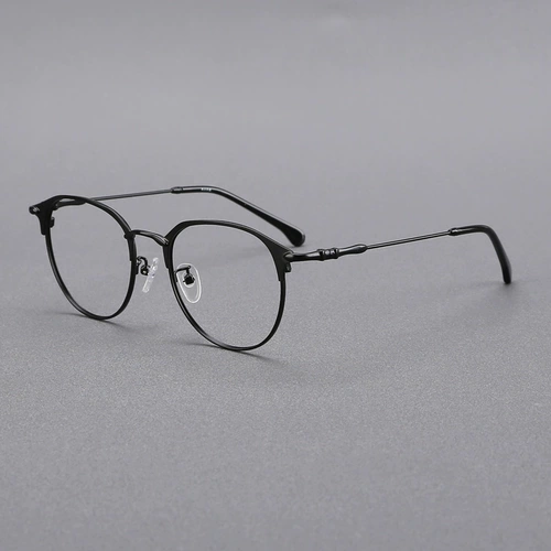 木川 Ультра -светлые очки коробка мужской ретро -литературный круглый круглый самка с цветом изменение миопии