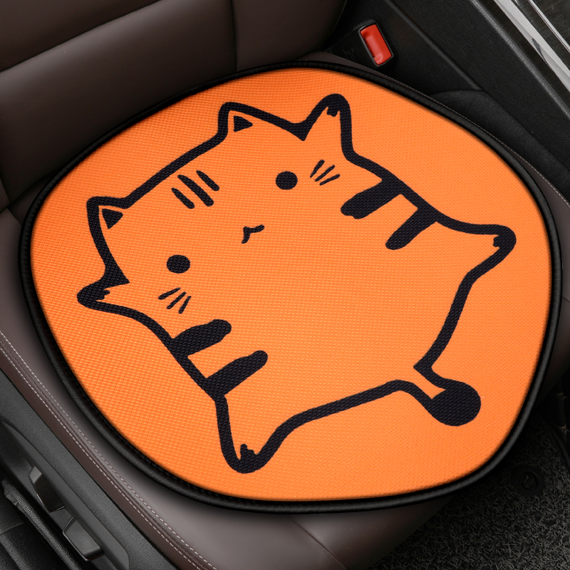 Cartoon car seat cushion single piece cute creative tide breathable seat cushion four seasons Universal goddess no backrest three-piece set