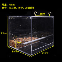Bird with feeder supersize acrylic medium large compromise grey parrot feeding basin anti-splash square cage special