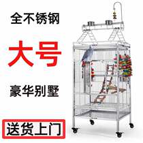 Parrot Birdcage Luxury Large Villa Breeding Cage High-grade Bird Cage Golden Sun Grey Parrot Stainless Steel Bird Cage
