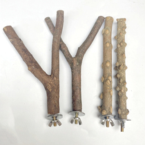 Bird Stand Stick Bird Cage Accessories Bird Supplies Utensils Tree Fork Prickly Pepper Wood Stand Pole Bird Toy Suit Station Stick Parrot Toy