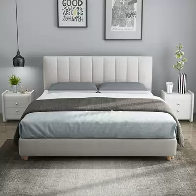 The Nordic cloth art bed washable simple modern edging 1 8 meters master bedroom light luxury small ruan bao chuang