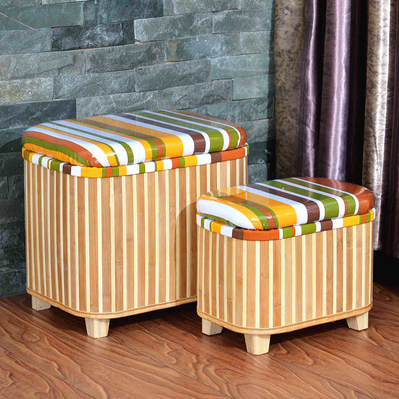 Tanyard solid wood containing stool storage stool toy Miscellaneous Finishing Boxes Containing Box Door Hall Wearing shoes Try changing shoes stool