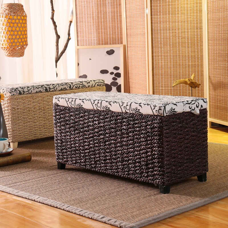 Rectangular collection bench and solid wood replacement footwear stool field for simple reception bench sofa bench