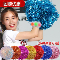 Cheerleaders holding flowers cheerleading flower balls cheerleaders holding flowers hand-waving flowers dance performance
