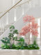 Simulated Plant Landscaping for Balcony, Indoor Staircase Decoration with Artificial Flower Trees, Bionic Green Plant Landscaping Combination