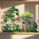 Simulated Plant Landscaping Combination for Balcony Window Display, Indoor Staircase Undermount Artificial Tree Green Plant Landscaping Combination