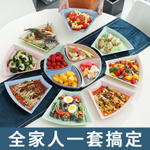 Net red plate set platter combination creative dish home ins Wind rectangular flat plate Nordic fruit disc