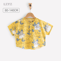 LZYZ kids shirt boys thin summer short sleeve tops baby kids cotton foreign summer shirt