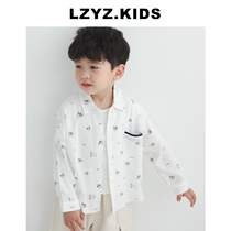 lzyz childrens clothing boys shirt long sleeves thin spring and autumn Korean version loose shirt childrens baby shirt spring dress