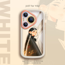 QBIG is suitable for Huawei (free high-definition film) new Pura70 Ultra anime trendy girl protective cover 70pro all-inclusive lens mens and womens cream shell 60 simple personality 5