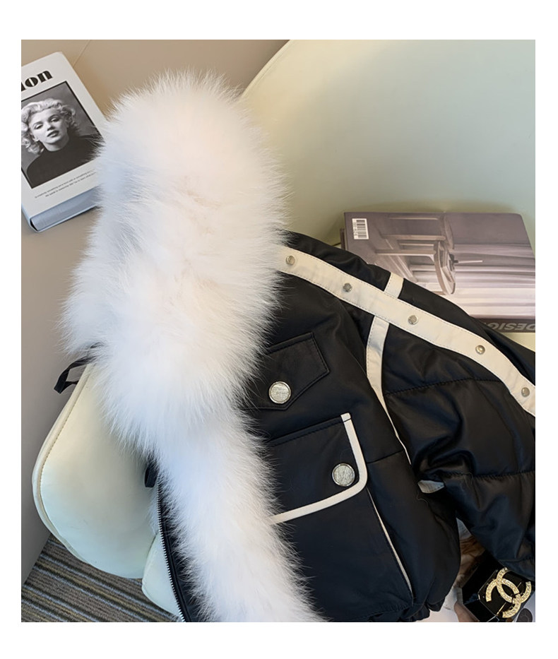 Старинное пальто 【原创小众】黑色棉服女2023冬季新款加绒加厚短款毛绒外套ins潮