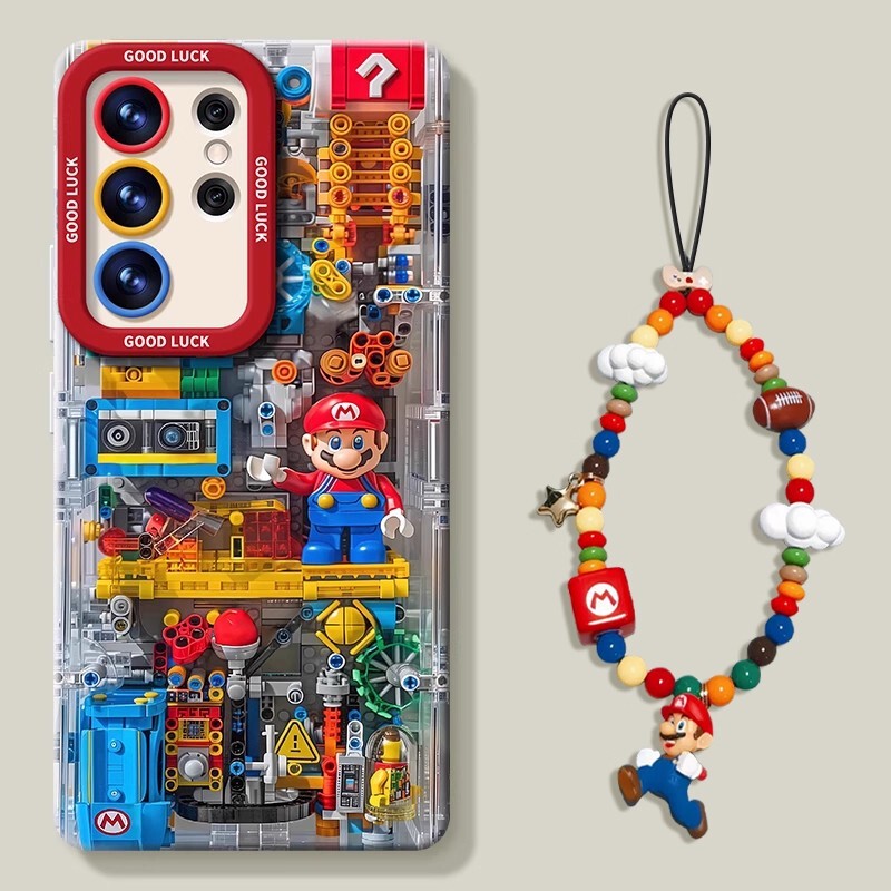 Aowomei Is Suitable for Samsung S26Ultra Phone Case, Mario S24 Silicone Case, S24+ New Model, S23+ Creative Female Style, S24Ultra Super Popular, S23 High-End Feel, S22 with Lanyard, S25Ultra