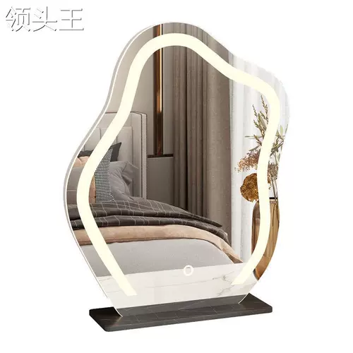 Make -up зеркальное светодиодное платье фонаря Make -Up зеркало настольный настольный компьютер висящий стены Ins Cloud зарядка сеть макияжа Red Smart HD