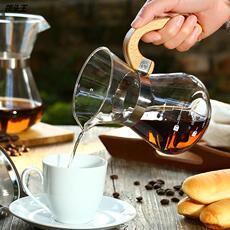 Руки мыть горшки 源头工厂手冲玻璃咖啡壶套装高硼硅玻璃咖啡壶过滤手冲壶印制logo