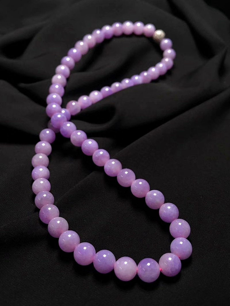 Jade Bracelet Natural Emerald Burmese Old Pit Violet Floating Flowers Bead Chain Moisturizing A Goods Belt Certificate Bracelet