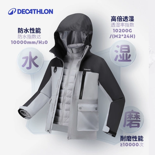 Детская зимняя куртка, водонепроницаемый удерживающий тепло лыжный пуховик, «три в одном»