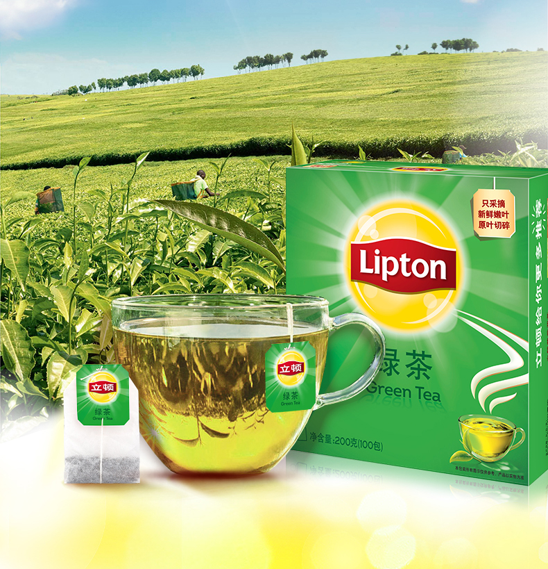 Lipton 立顿 清新绿茶 100包 图2