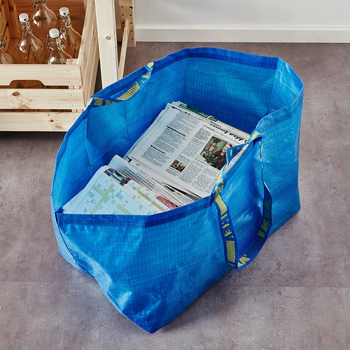 Ikea, вместительный и большой складной шоппер, модная льняная сумка, сумка для хранения