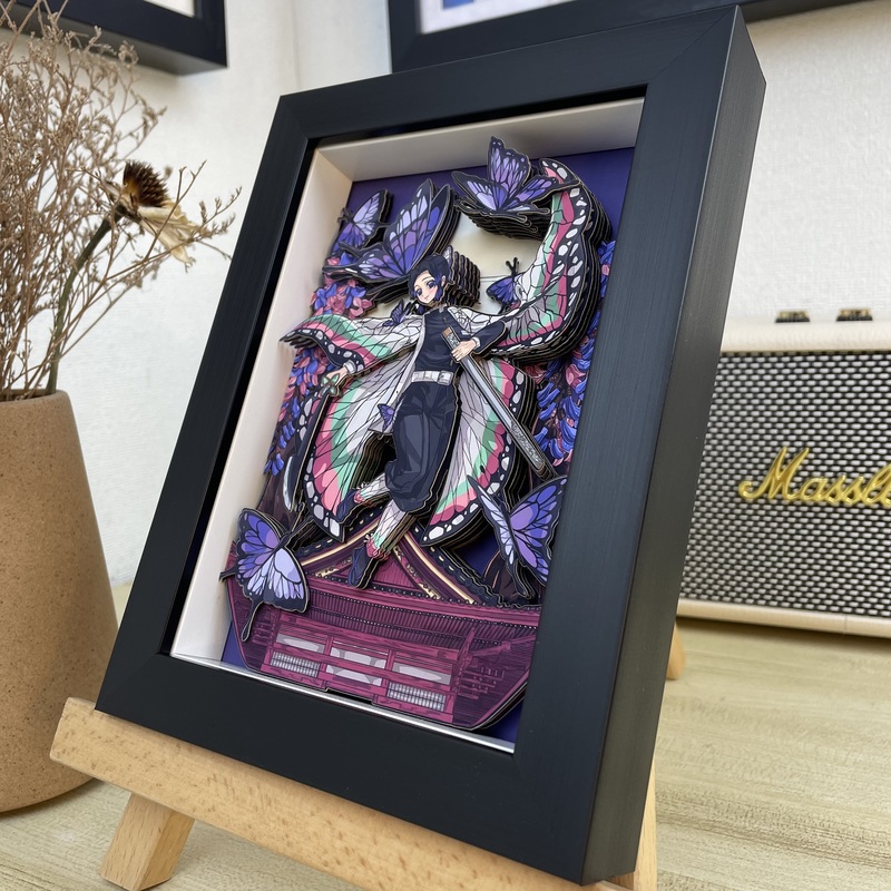 Demon Slayer: Kimetsu No Yaiba Family Portrait 3D Pop-Up Art Butterfly Shinobu Tanjiro Tomioka Giyuu Birthday Gift Display Stand