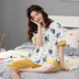 . 2020 pajama cô gái mùa hè bông sleevesweet ngắn womens quần áo nhà mùa hè bông Hàn Quốc phiên bản mới hai mảnh bộ. 