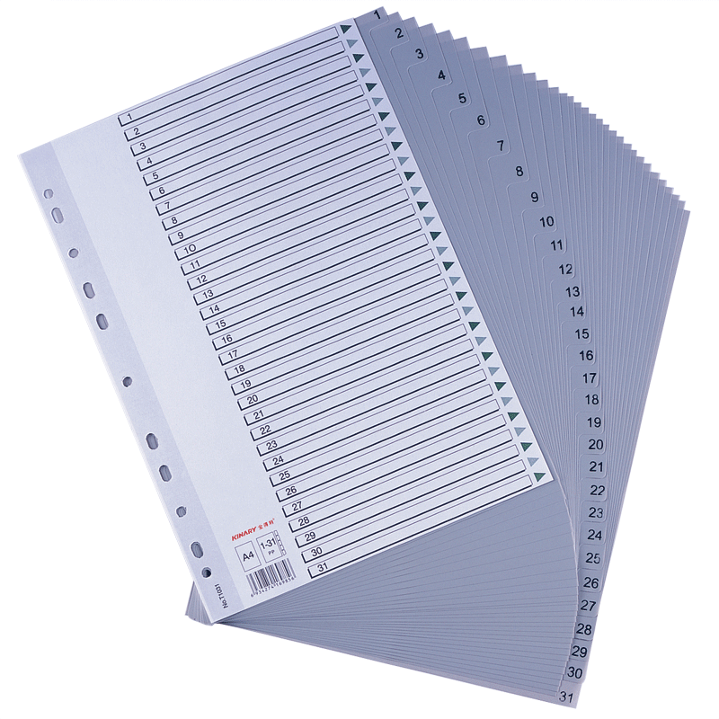 31-sheet plastic classification paper Classification index card Partition paper Document partition paper division card Plastic thickened 31-sheet index partition paper card multi-page classification partition plastic