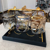 Porcelain wood glass net celebrity glass ins wind high facial value Nordic household large-capacity water cup cup set cup set