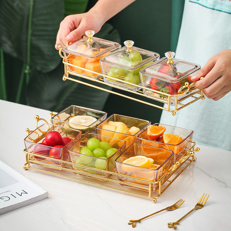 Porcelain wood a fruit plate living room household tea table fruit plate simple dried fruit snack plate light luxury ins wind snack plate