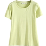 Весенняя летняя хлопковая базовая приятная телу цветная футболка с коротким рукавом, облегающий крой