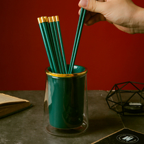 Family non-slip non-solid wood chopsticks ceramic chopsticks 10 pairs of Japanese fast chopsticks Home Hotel grade tableware