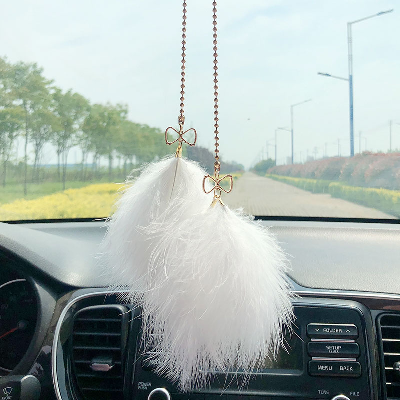 Car pendant lovely creative shake-up Feather Car Accessories Rearview Mirror Hanging Pendant Pendant Goddess car in-car decoration-Taobao