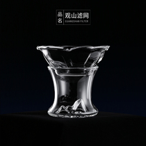 Taiwan grass glass tea filter Guanshan tea leak tea filter high temperature resistant glass tea funnel tea accessories