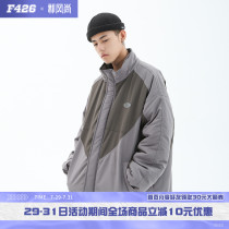 (F426 official store)National tide couple hip hop retro contrast color cotton clothes loose os street hiphop jacket