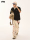 [F426 Official Store]National Trend Brand Summer New American Retro Casual Loose Sticker Print Casual Pants