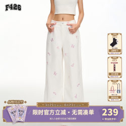 [F426 Official Store]National Trend Brand Autumn New American Casual Versatile Dog Embroidery Cuffed Jeans