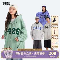 [F426 Official Store]National Trend Brand Couple's Loose Fit 4-Color Large Logo Patch Cardigan Sweatshirt Jacket 2022 Model