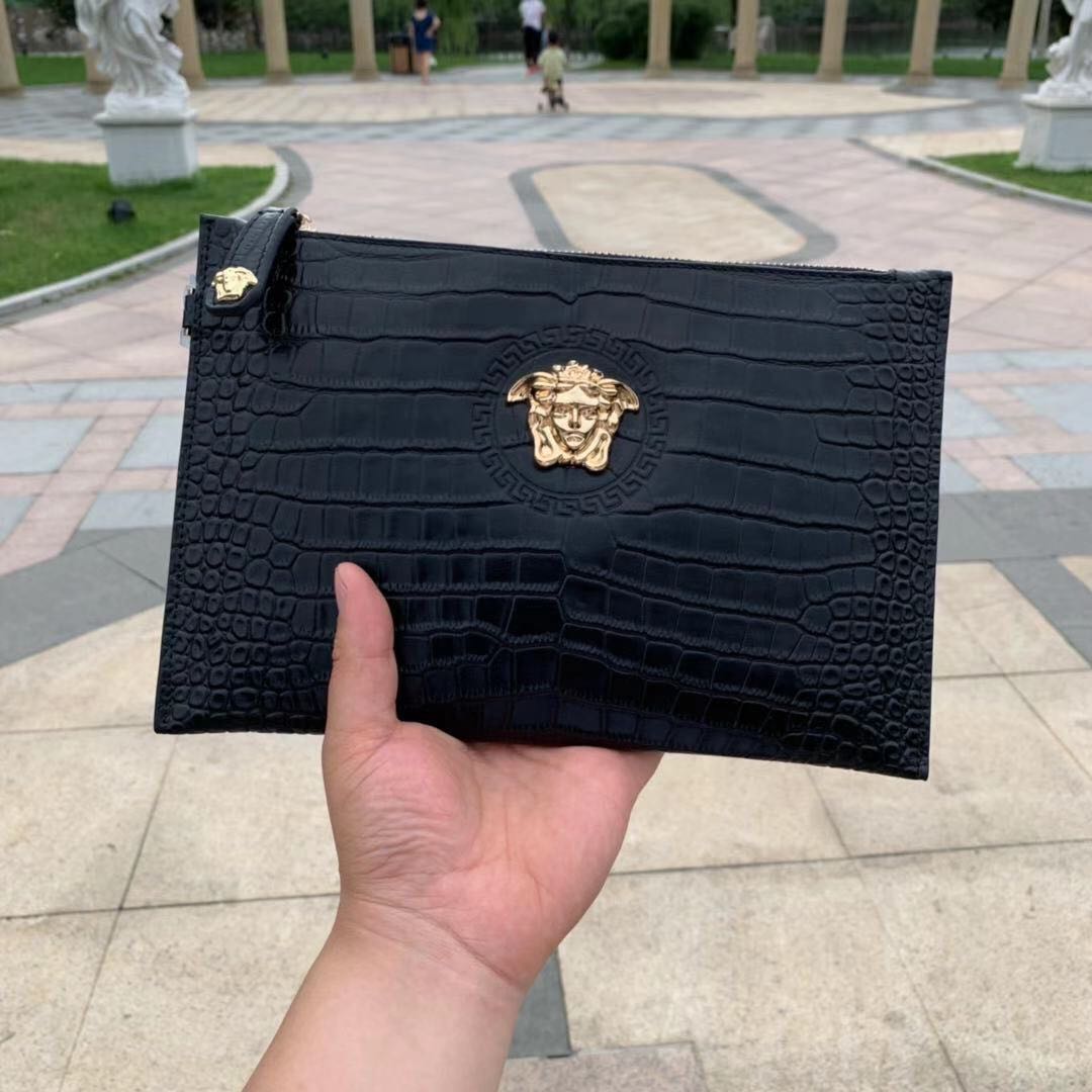 Counter Men's Envelope Clutch Bag Men's Bag Clutch Men's New Genuine Leather Men's Clutch Crocodile Pattern Leather Clutch Trend