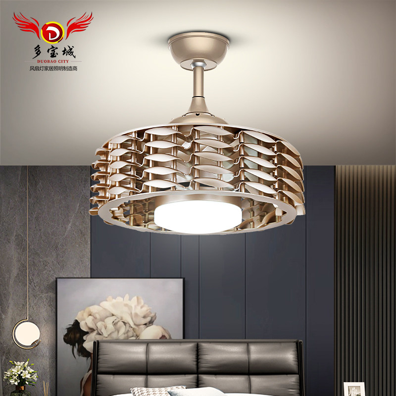 Euroless leaf creative ceiling fan light ceiling fan lamp mute home living room dining room invisible with electric fan chandelia