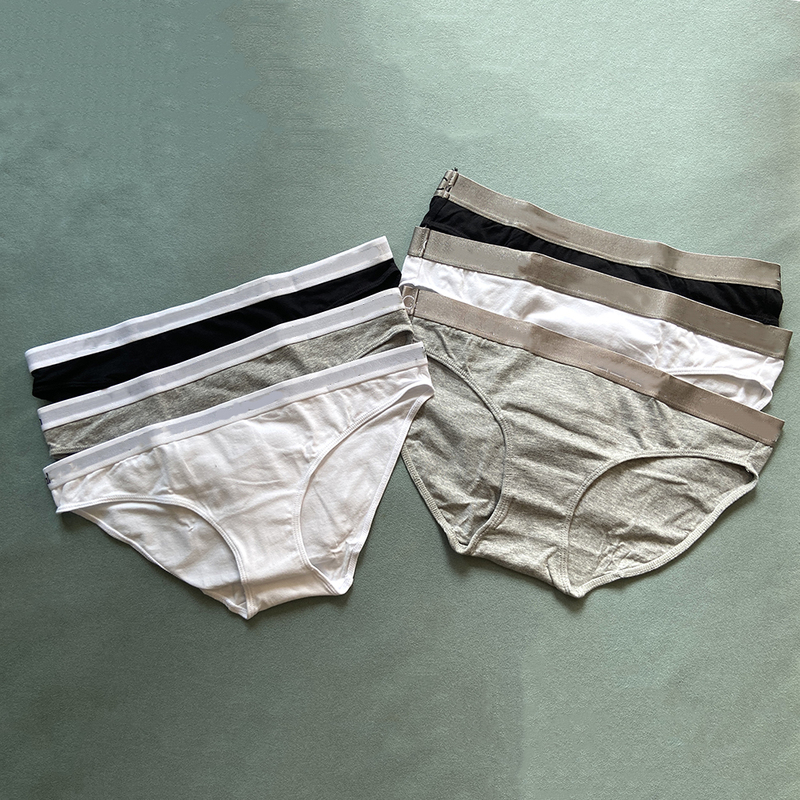 3-Pack of Women's Pure Cotton Soft, Comfortable, Stretchy Low-Rise Briefs in Black, White, and Gray, Gift Box Set