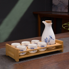 Ликер Cup 羊脂玉白酒杯套装家用陶瓷酒具仿古分酒器收纳架清酒壶古风小酒盅