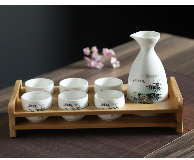 Прозрачное стекло Японское саке набор керамических японский ликер винный набор старинных духов стеклянный кувшин стеклянный кусаются стекло