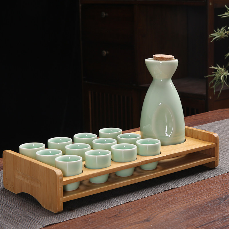 Ликер Cup 白酒杯套装陶瓷酒具家用分酒器仿古风酒壶小酒盅喝清酒杯子带杯架